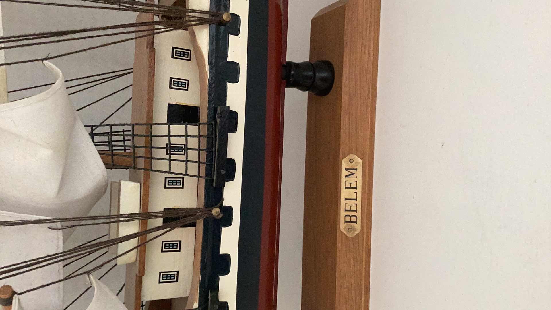 Photo 2 of BELEM WOODEN SHIP 21” X 4” H 17”