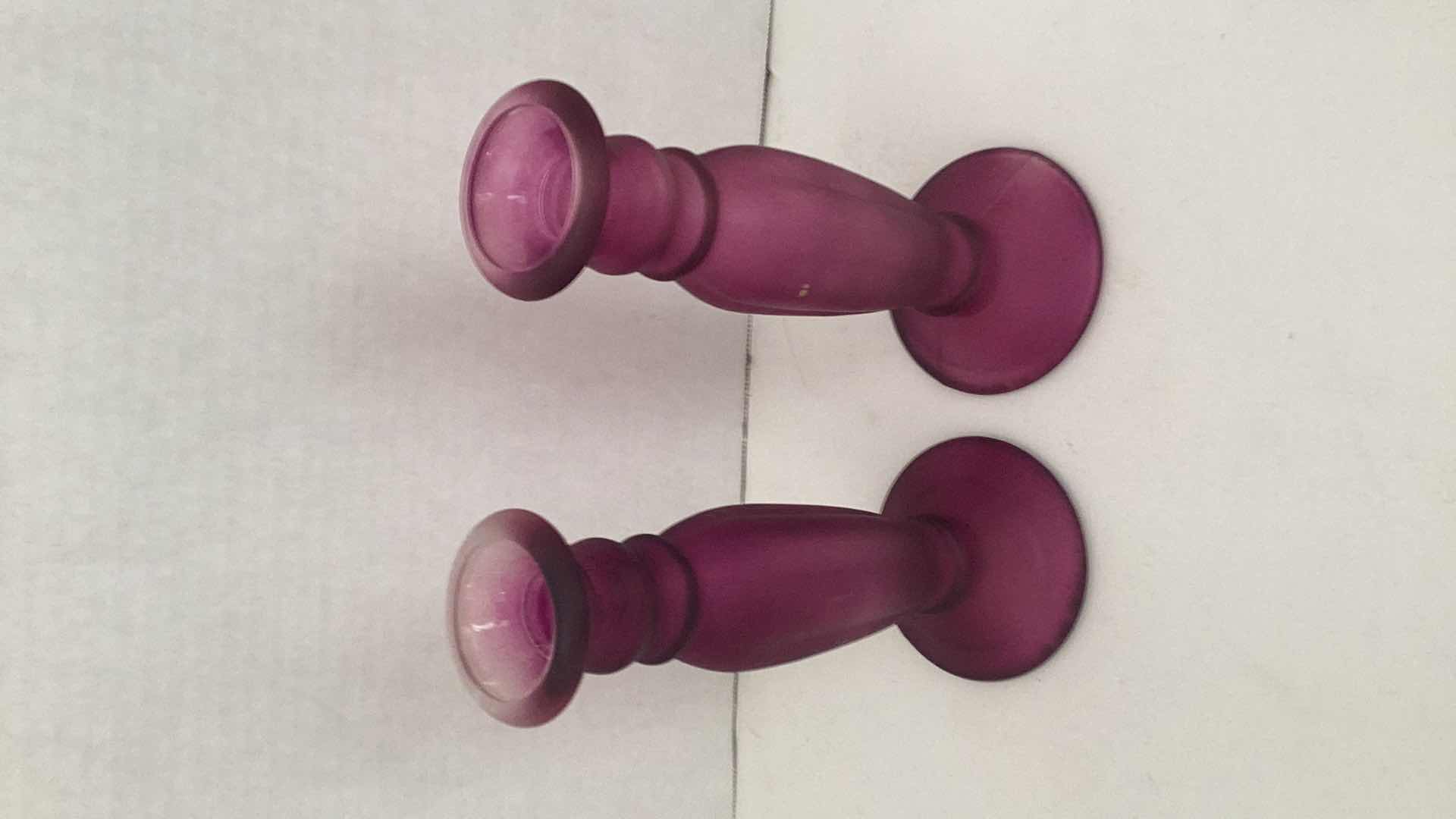 Photo 1 of 2 PURPLE VASES 9” TALL