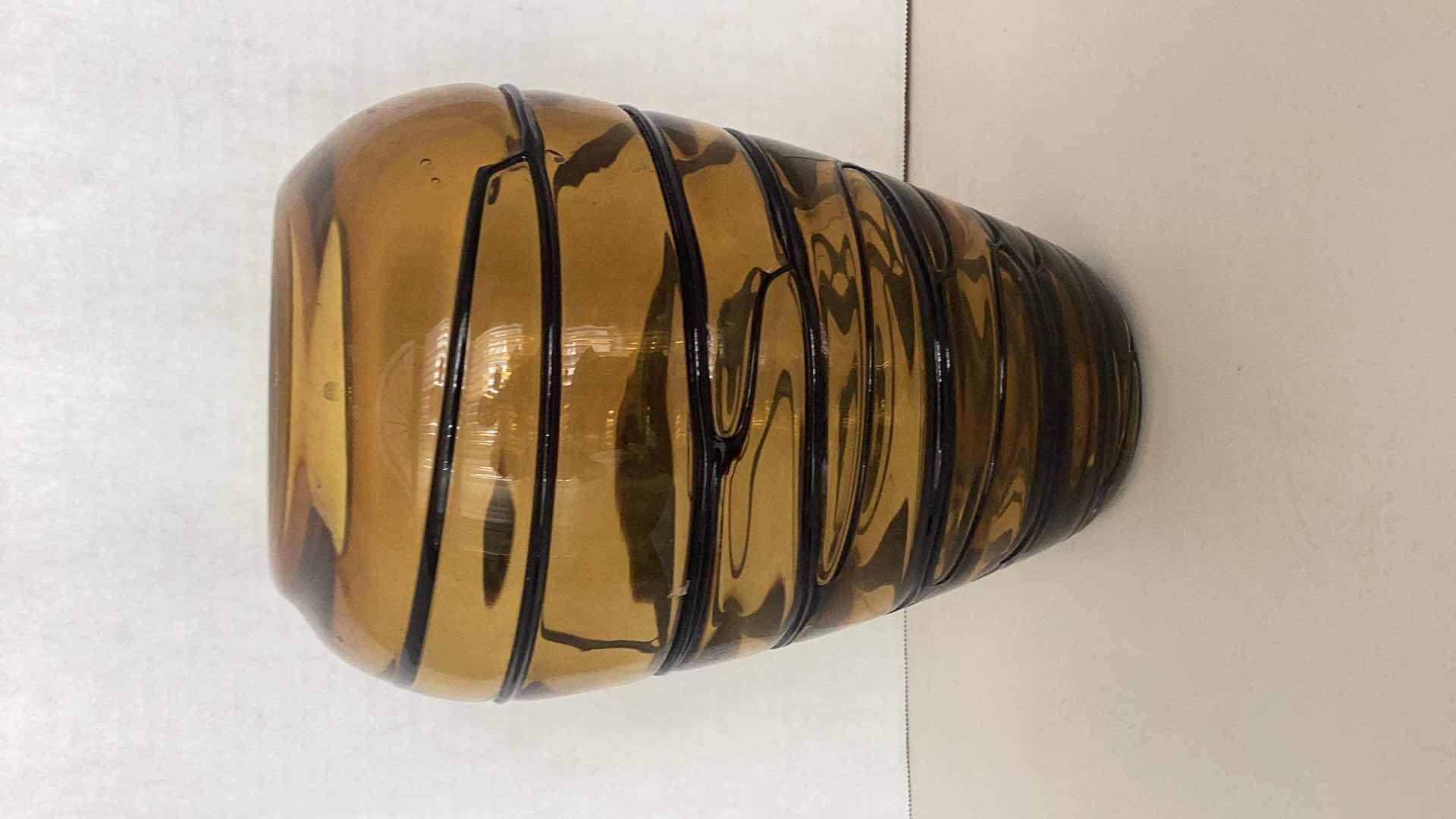 Photo 1 of LARGE GLASS VASE 11” TALL