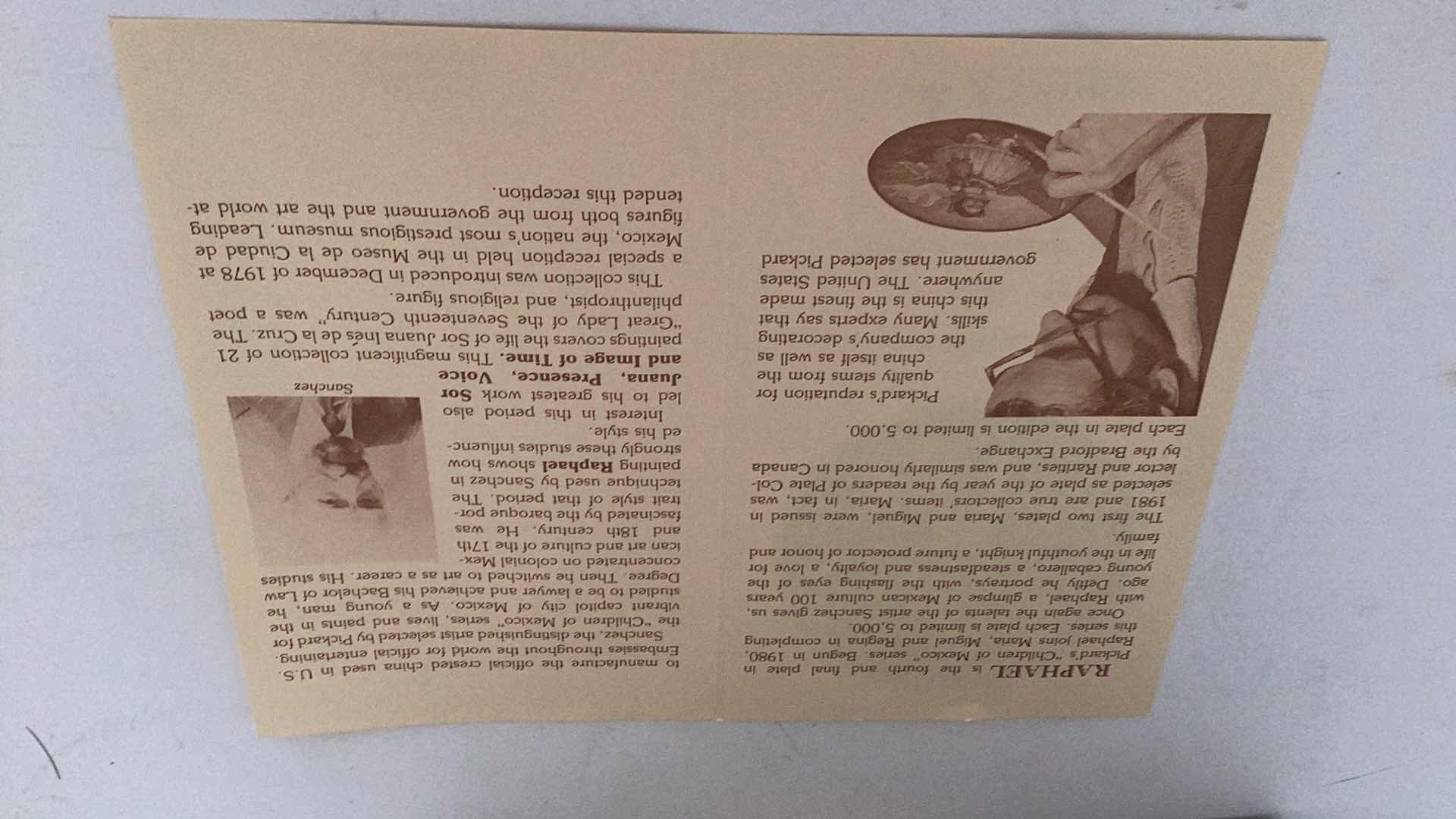 Photo 1 of COLLECTORS PICKARD PORCELAIN PLATE, CHILDREN OF MEXICO, LIMITED EDITION, NUMBERED