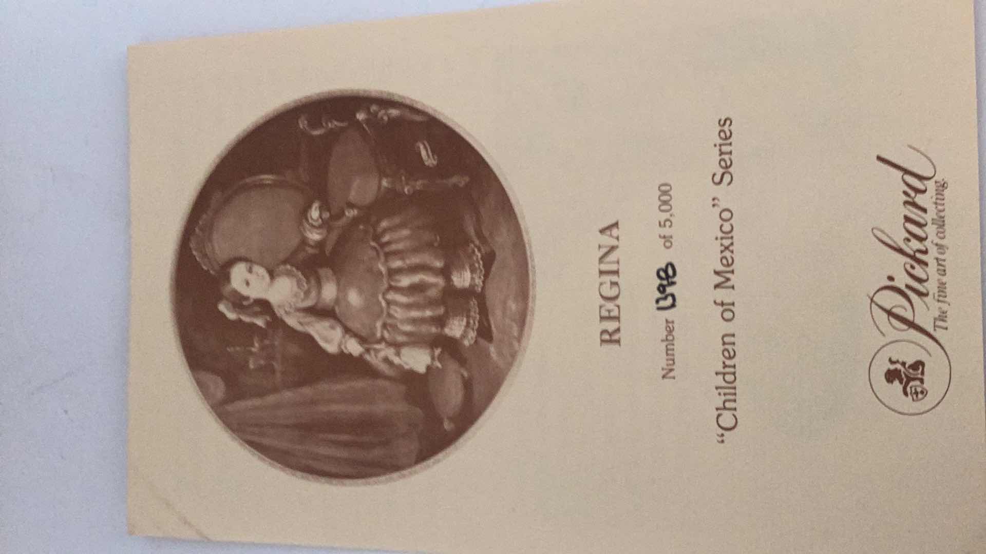 Photo 3 of COLLECTORS PICKARD PORCELAIN PLATE, CHILDREN OF MEXICO, LIMITED EDITION, NUMBERED