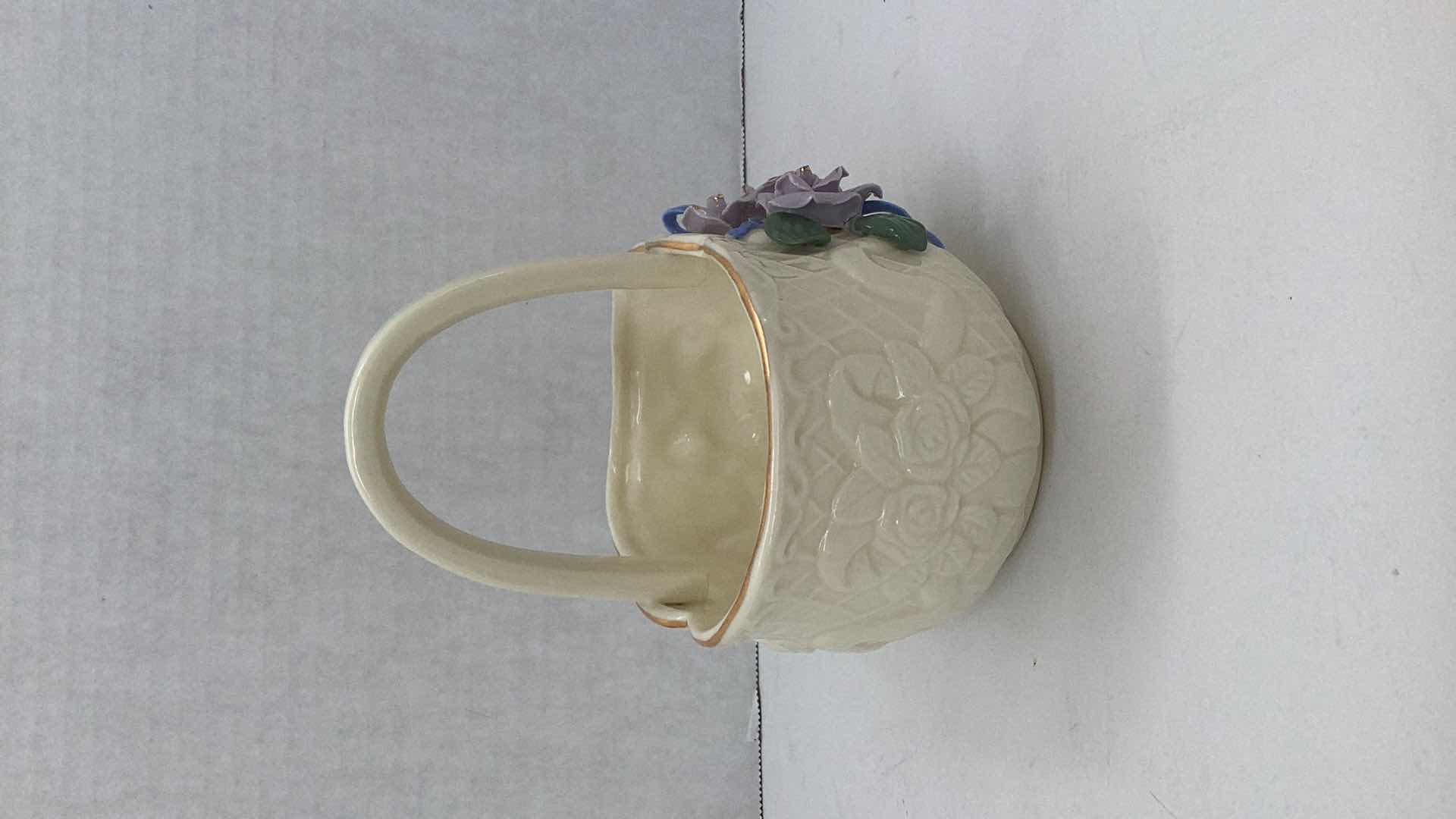 Photo 1 of PORCELAIN FLORAL BASKET