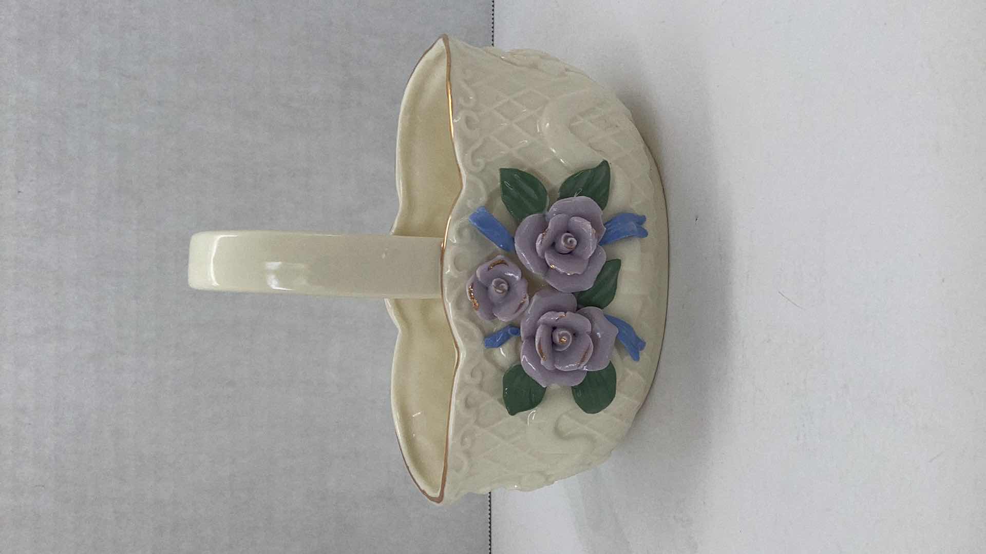 Photo 1 of PORCELAIN FLORAL BASKET