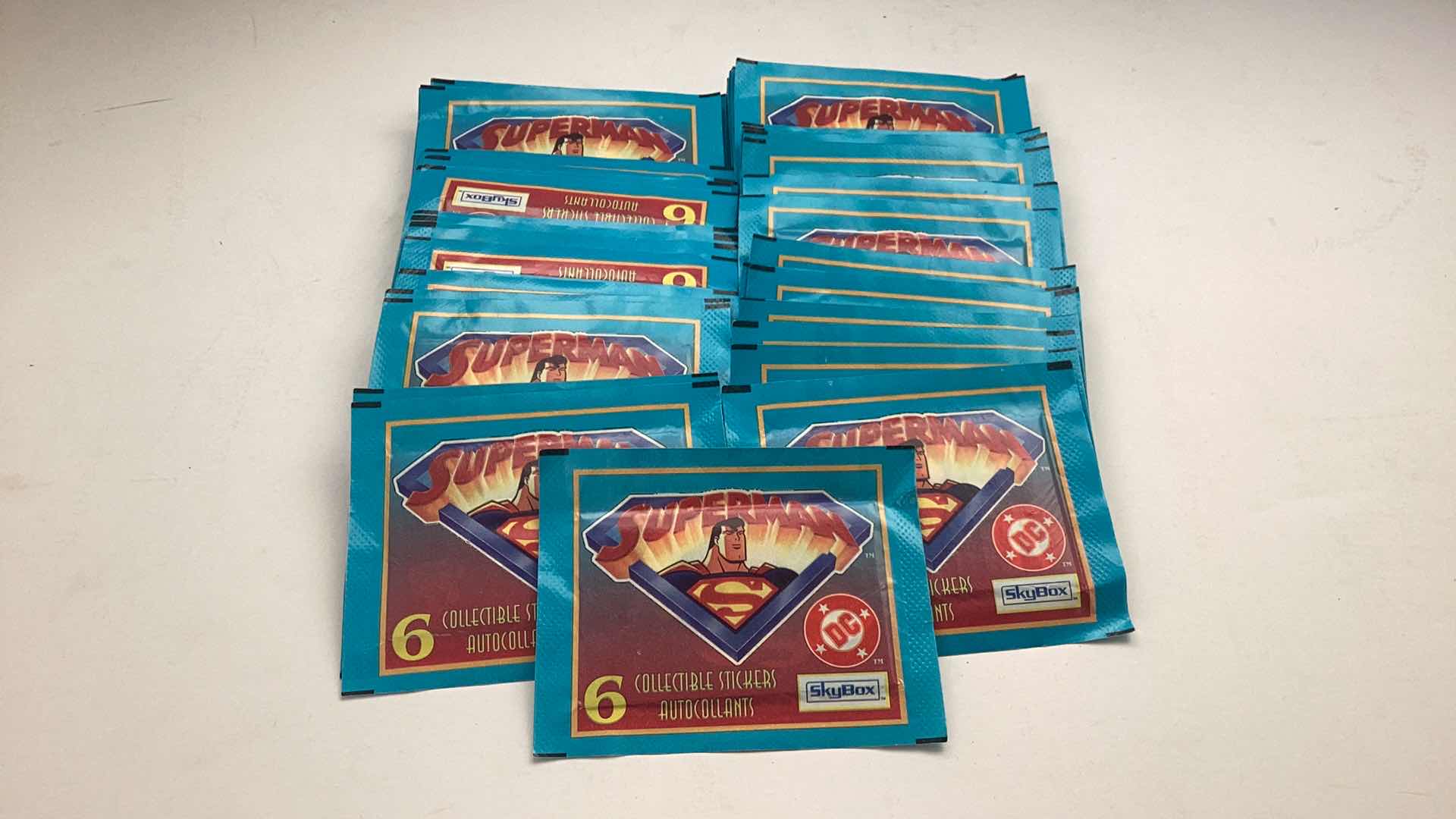 Photo 1 of SET OF 45 1996 COLLECTIBLE DC SUPERMAN STICKERS