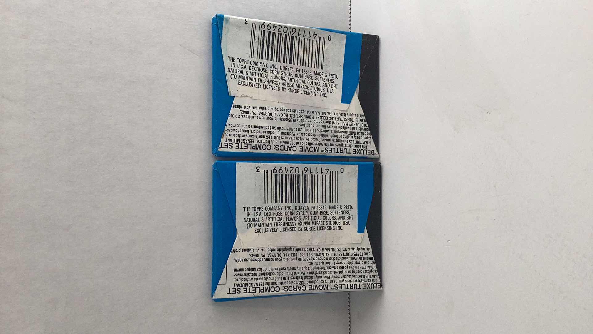 Photo 1 of SET OF 2 1990 TOPPS TEENAGE MUTANT NINJA TURTLES 2ND SERIES CARD PACK