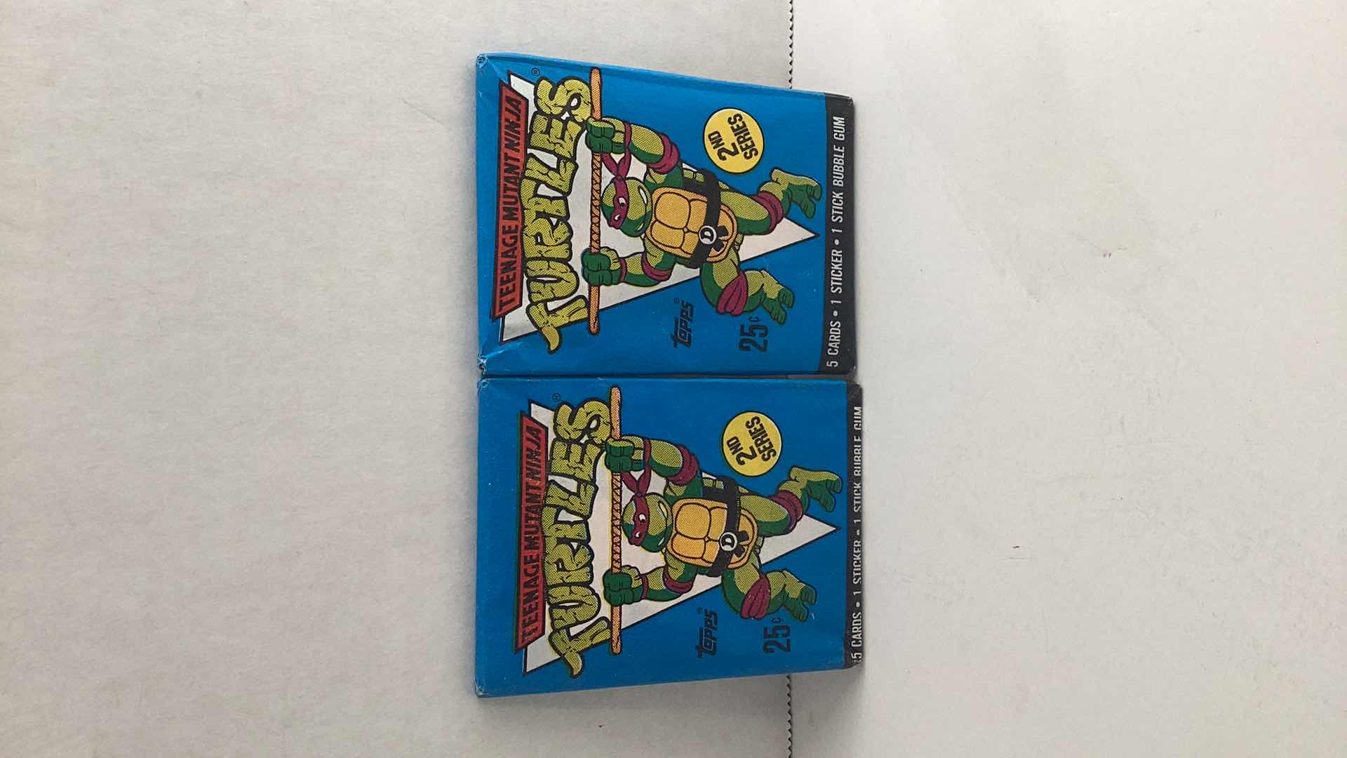 Photo 1 of SET OF 2 1990 TOPPS TEENAGE MUTANT NINJA TURTLES 2ND SERIES CARD PACK