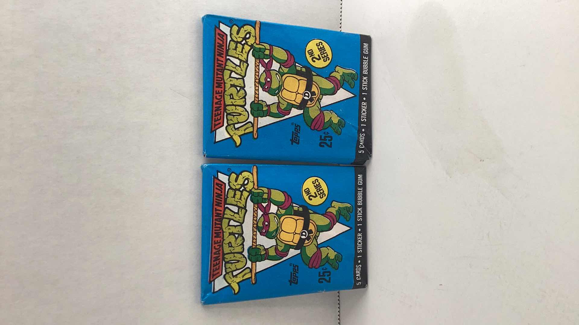 Photo 1 of SET OF 2 1990 TOPPS TEENAGE MUTANT NINJA TURTLES 2ND SERIES CARD PACK