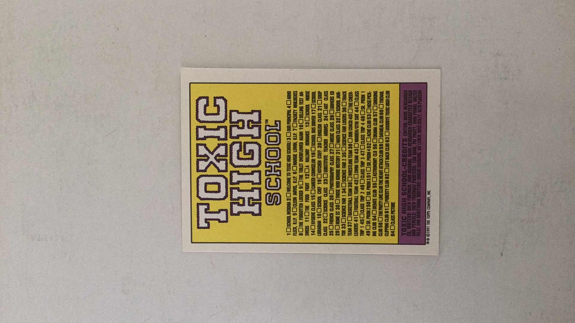 Photo 1 of SET OF 88 TOXIC HIGH 1991 TRADING CARDS