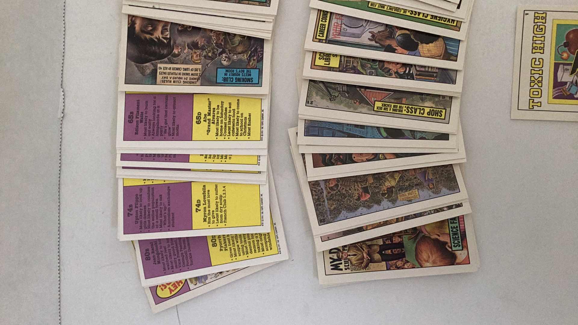 Photo 1 of SET OF 88 TOXIC HIGH 1991 TRADING CARDS