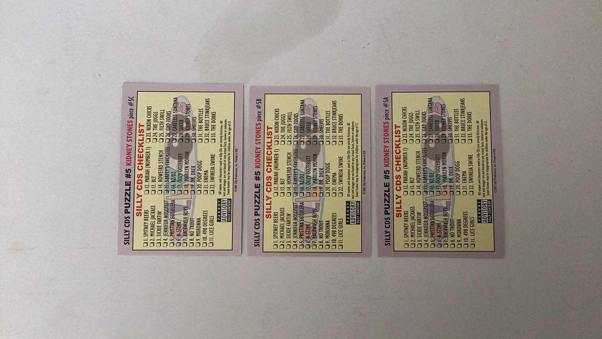 Photo 1 of SILLY CDS 2001 KIDNEY STONES DIRTY OLD JERKS PUZZLE