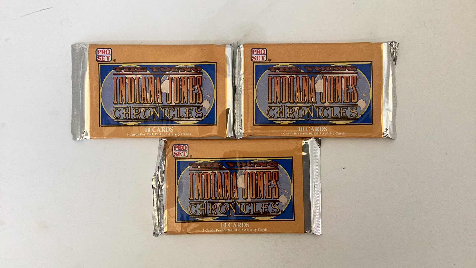 Photo 1 of SET OF 3 PRO SET 1992 THE YOUNG INDIANA JONES CHRONICLES CARD PACK