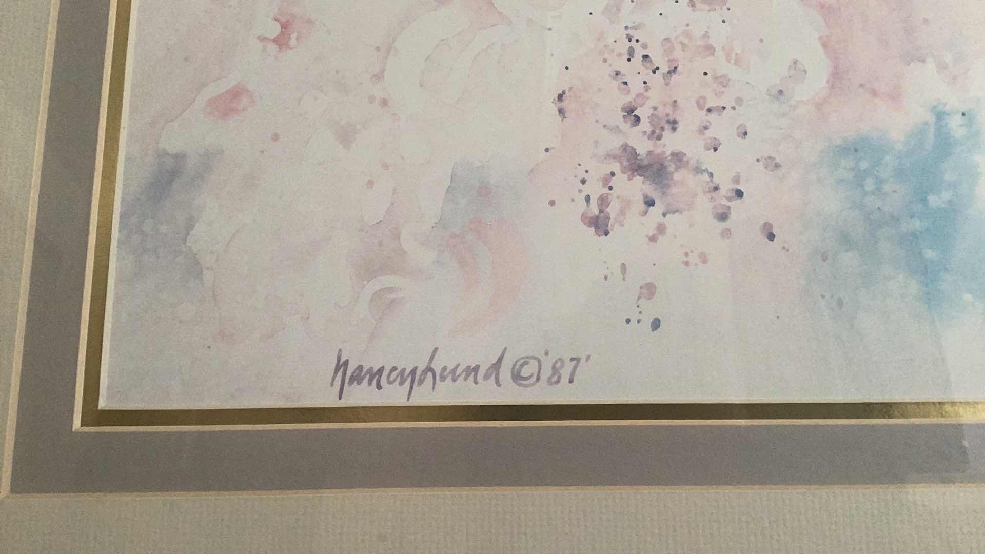 Photo 1 of GOLD FRAMED DOUBLE MATTED SIGNED ARTWORK, BUTTERFLY