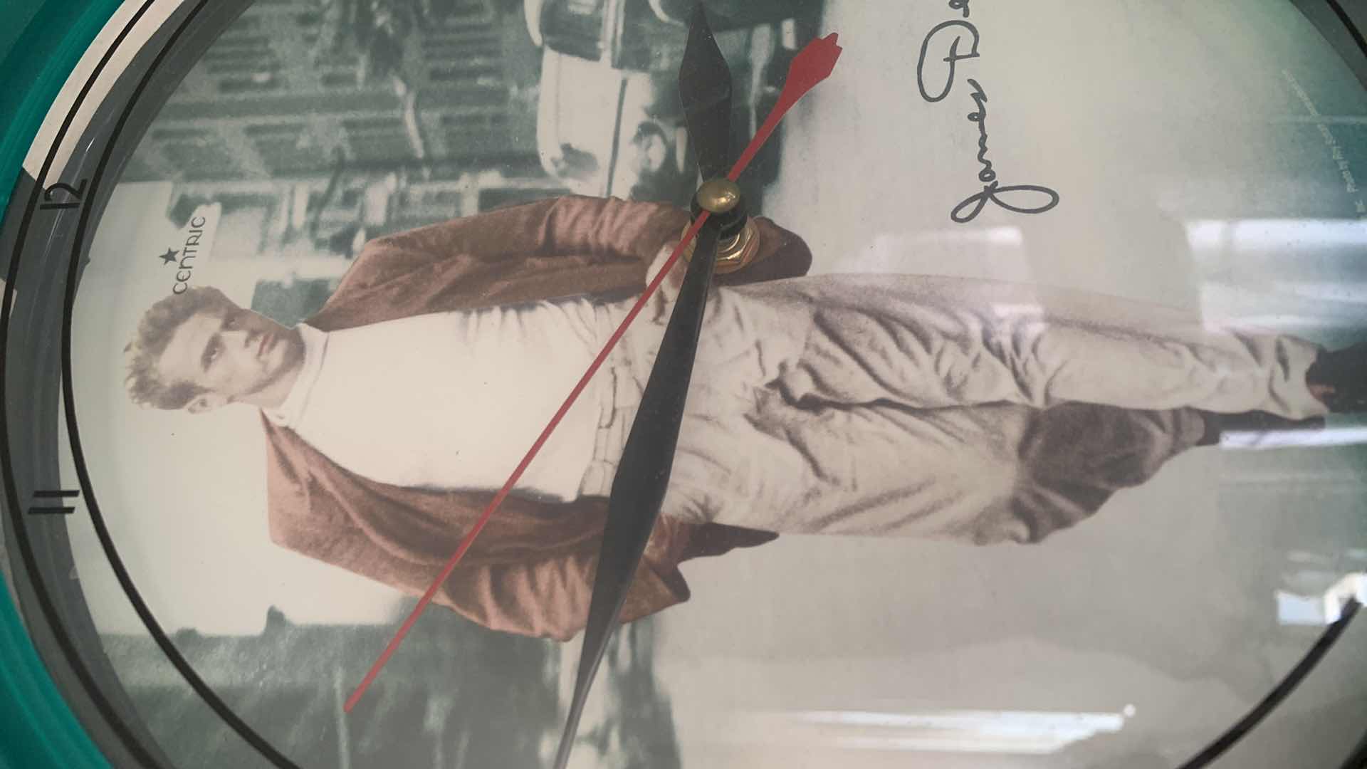 Photo 1 of COLLECTIBLE VINTAGE JAMES DEAN LIGHT UP CLOCK, 25” ROUND