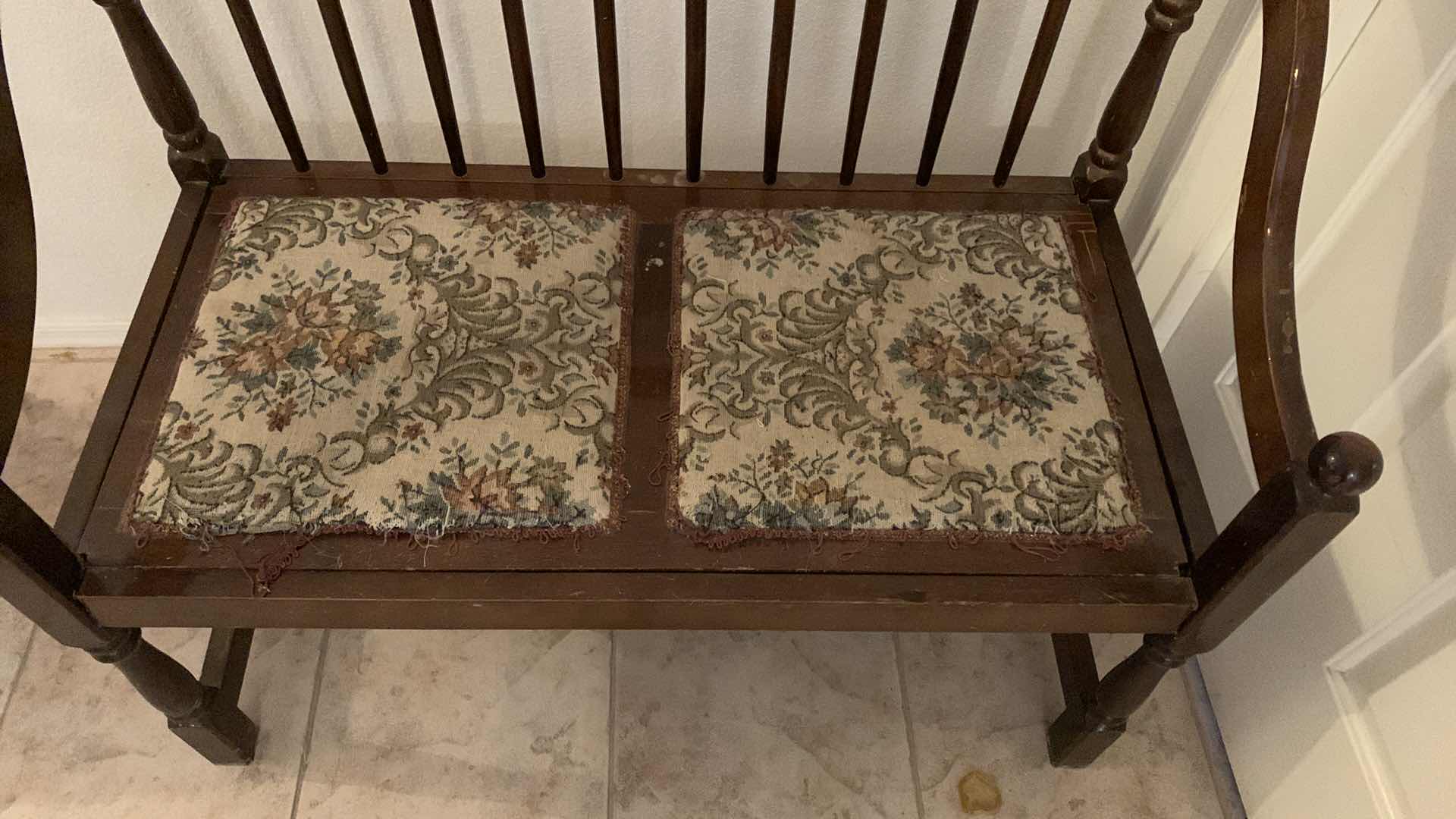 Photo 1 of ANTIQUE LOVESEAT BENCH 38” x 20” x 35”