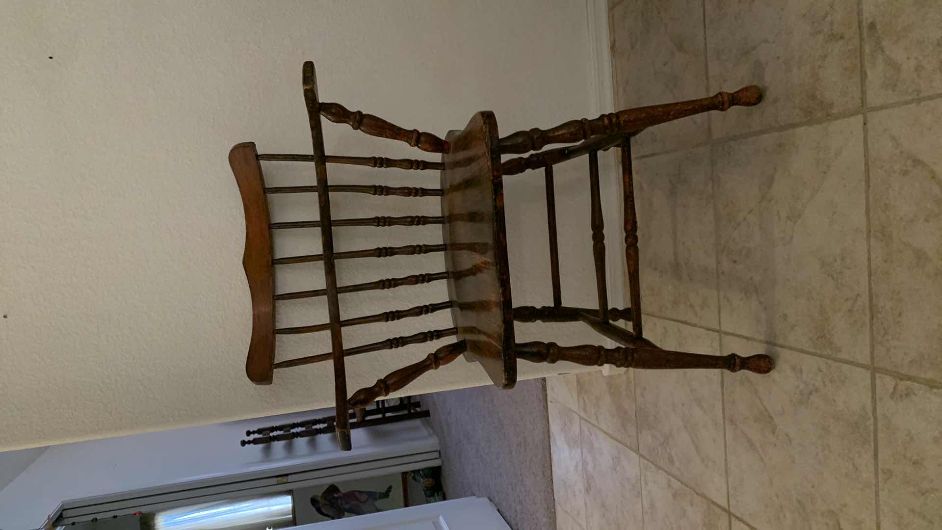 Photo 2 of ANTIQUE WOOD OCCASIONAL CHAIR 25” x 20” x H34”