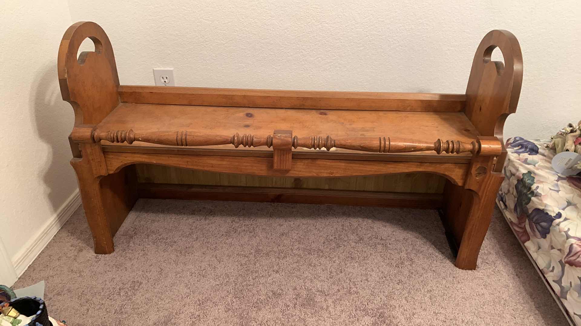 Photo 1 of ANTIQUE 19th CENTURY MAPLE BENCH/ SHELF 42” x 13” x H24”