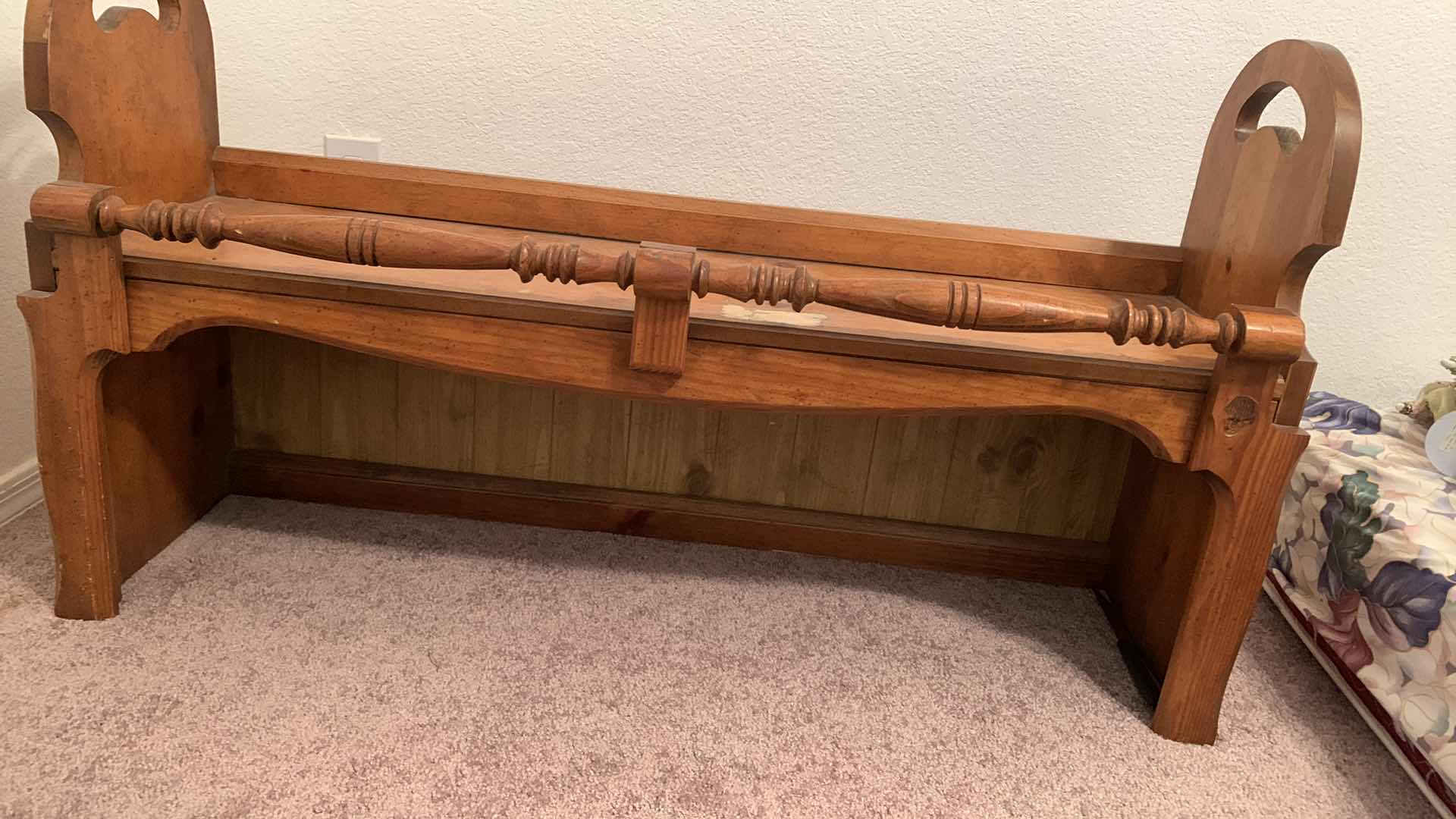 Photo 2 of ANTIQUE 19th CENTURY MAPLE BENCH/ SHELF 42” x 13” x H24”