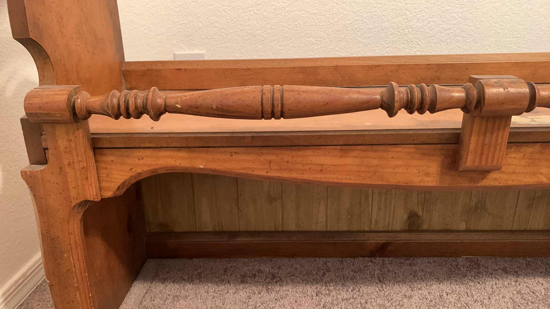 Photo 4 of ANTIQUE 19th CENTURY MAPLE BENCH/ SHELF 42” x 13” x H24”