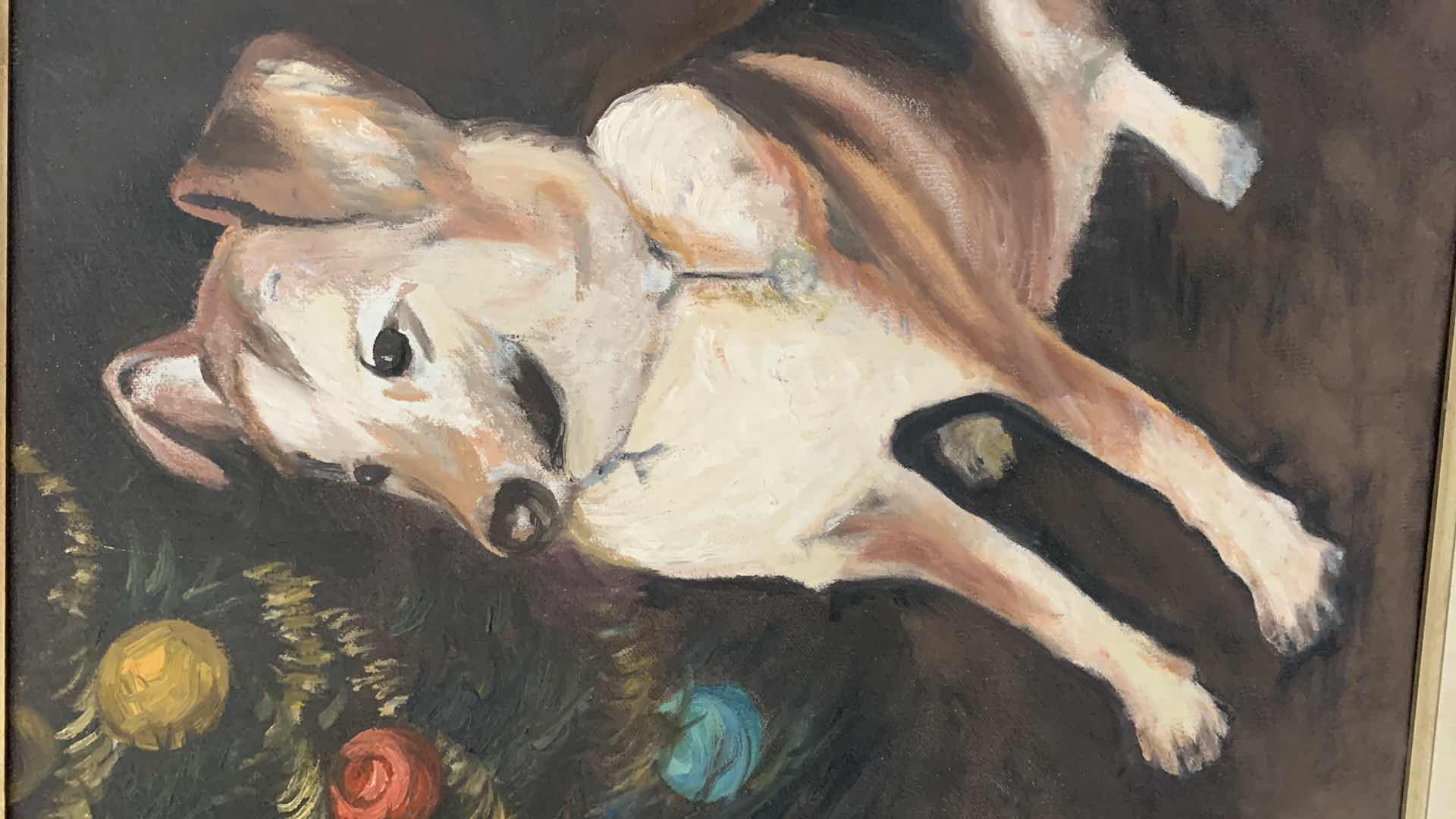 Photo 1 of ARTWORK, SIGNED PAINTING DOG