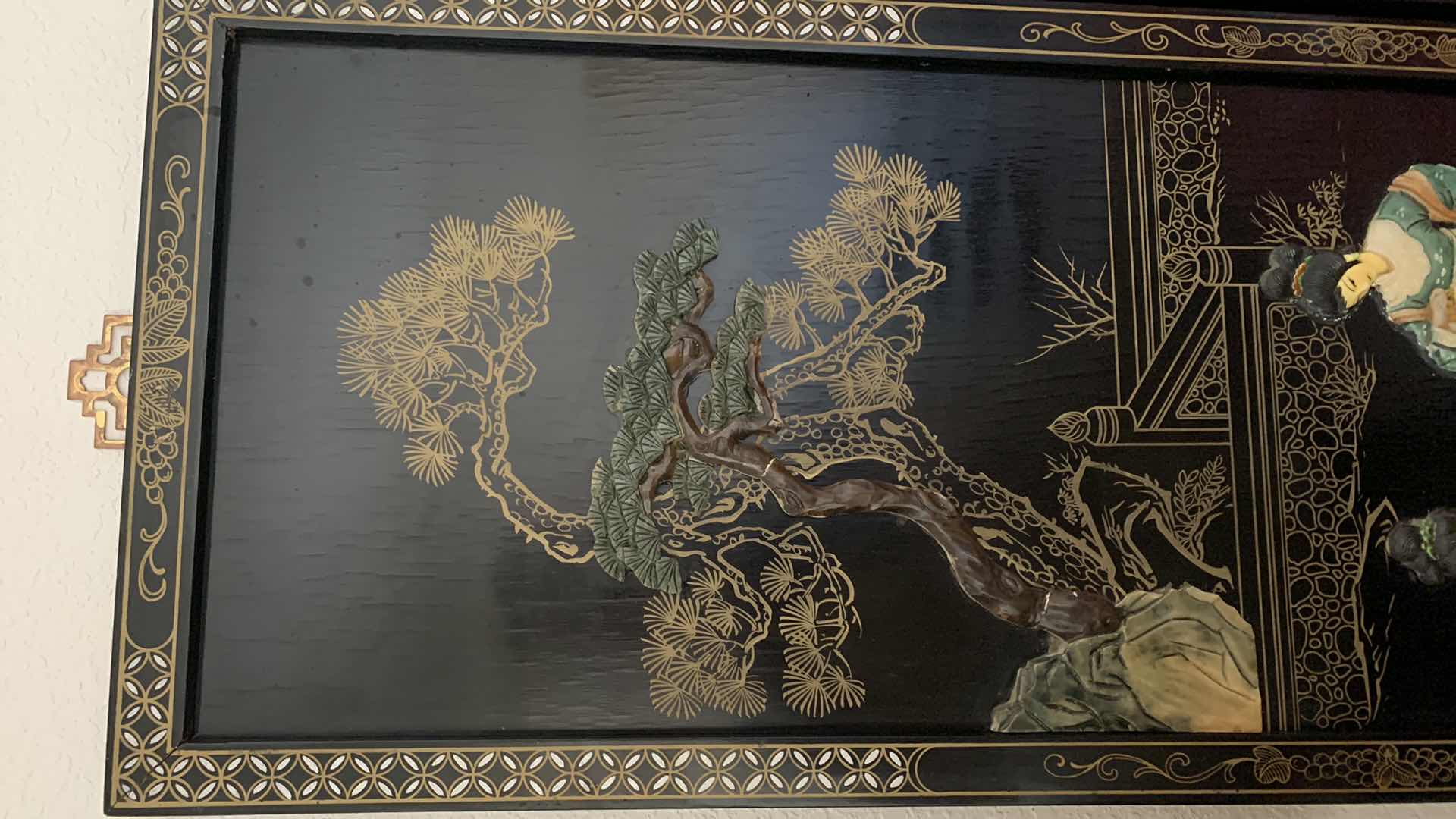 Photo 1 of ARTWORK 2 ASIAN PANELS, WOOD AND LACQUER/ENAMEL. 12” x 36”