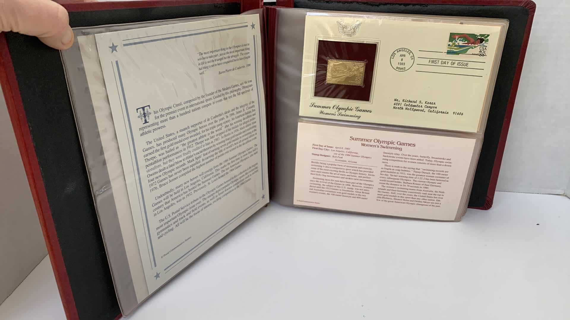 Photo 2 of GOLDEN REPLICAS OF 1984 US OLYMPIC GAMES STAMPS