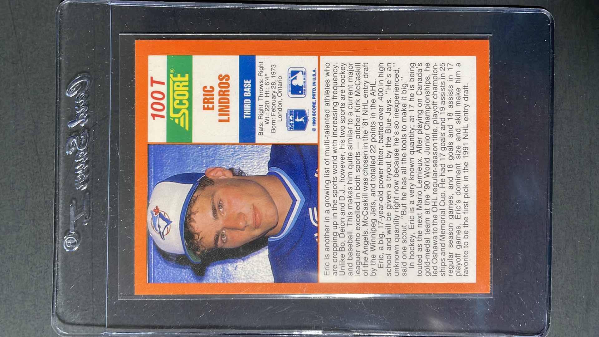 Photo 1 of 1990 SCORE ERIC LINDROS ROOKIE CARD