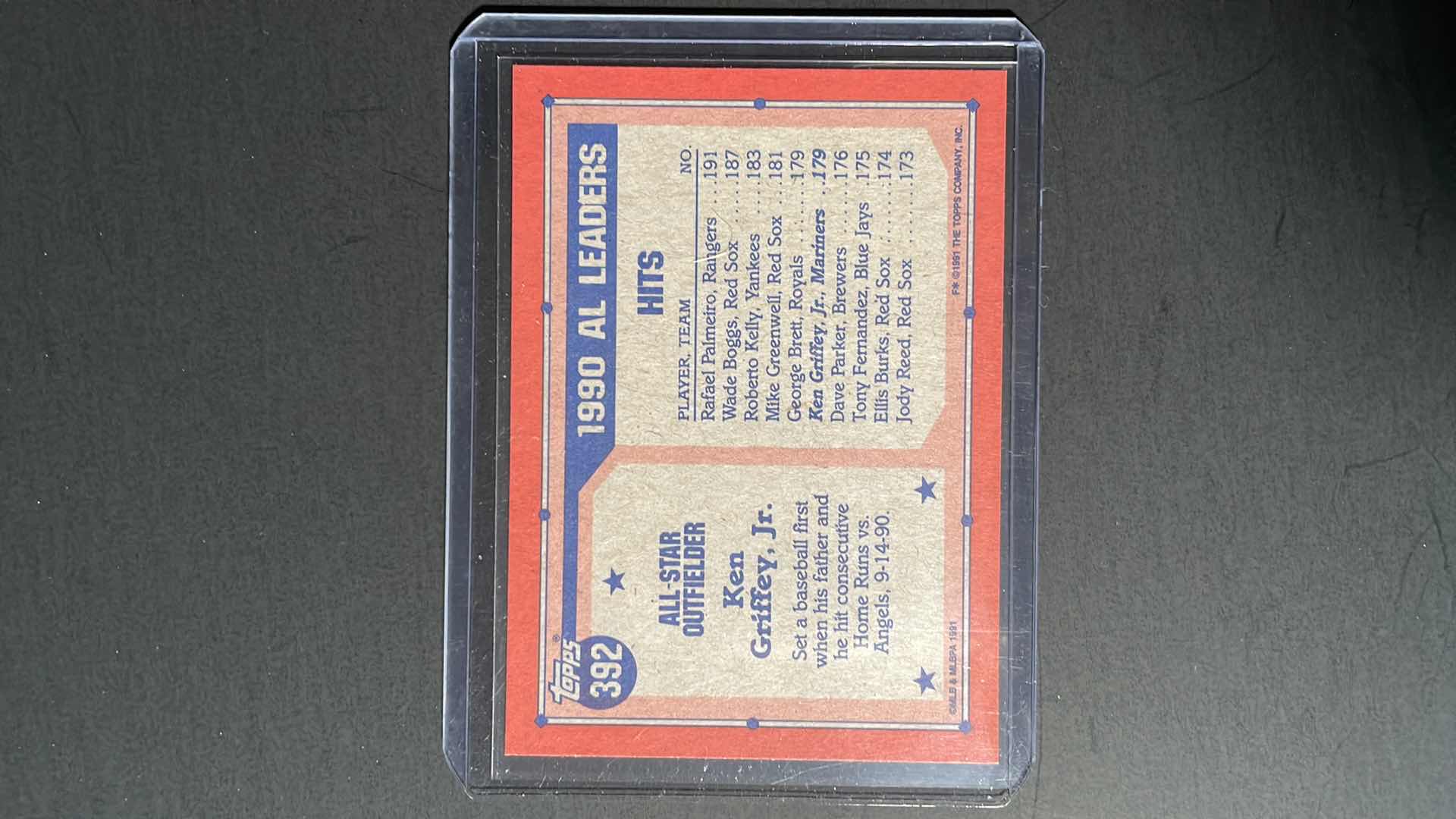 Photo 1 of 1991 TOPPS KEN GRIFFEY, JR. 392