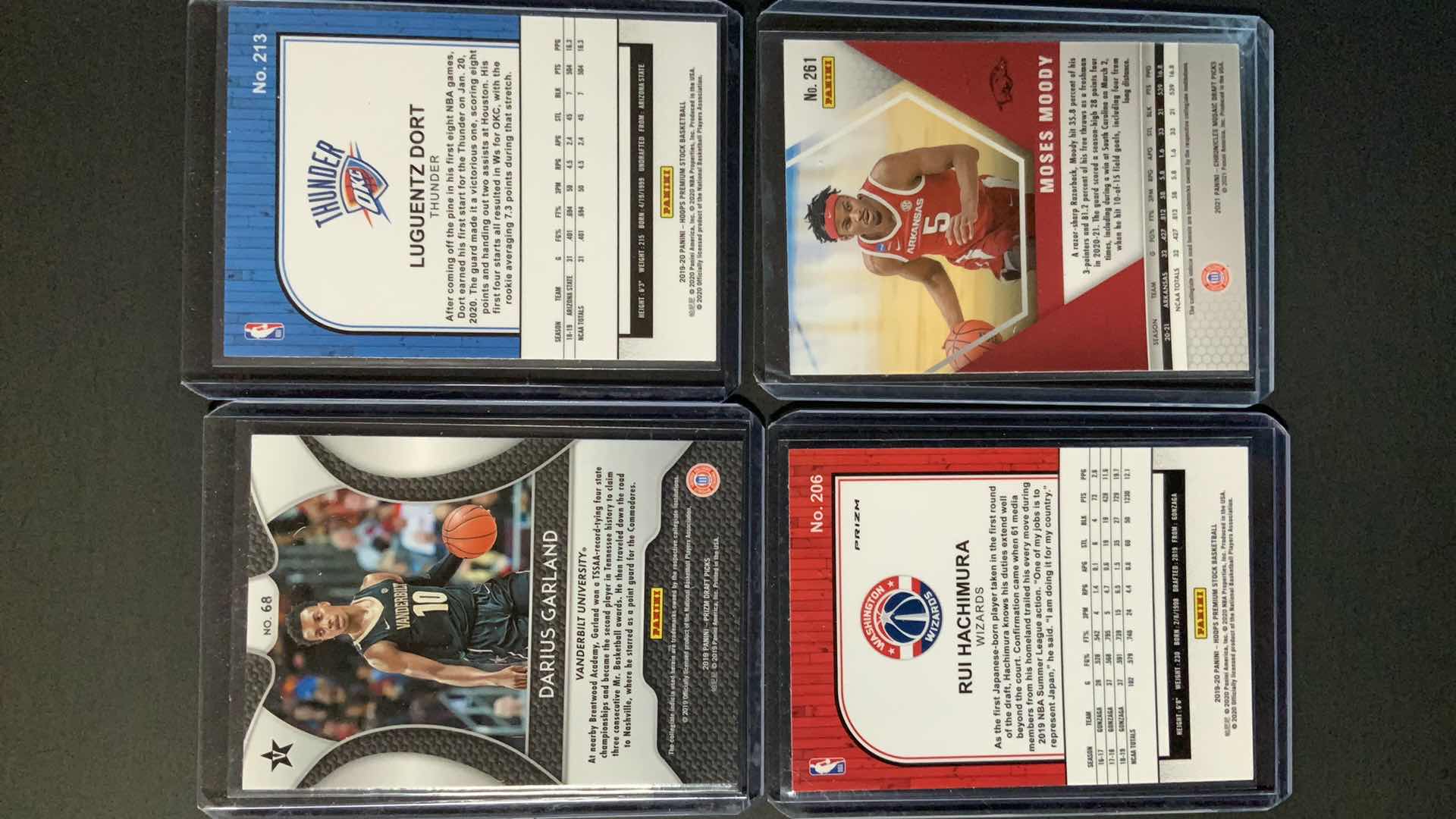 Photo 1 of ROOKIE SET PANINI DARIUS GARLAND, LUGUENTZ DORT, RUI HACHIMURA, MOSES MOODY