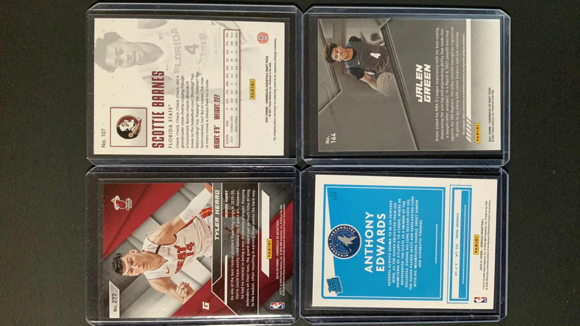 Photo 1 of ROOKIE SET PANINI TYLER HERRO, SCOTTIE BARNES, ANTHONY EDWARDS, JALEN GREEN