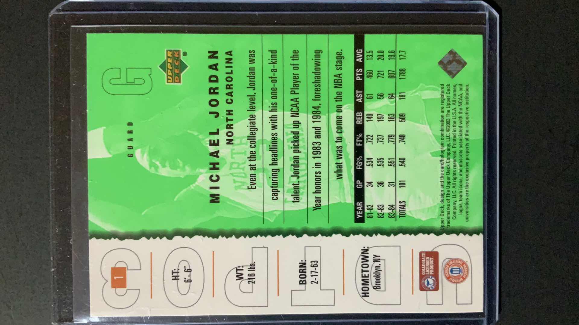 Photo 1 of 2003 UPPER DECK MICHAEL JORDAN