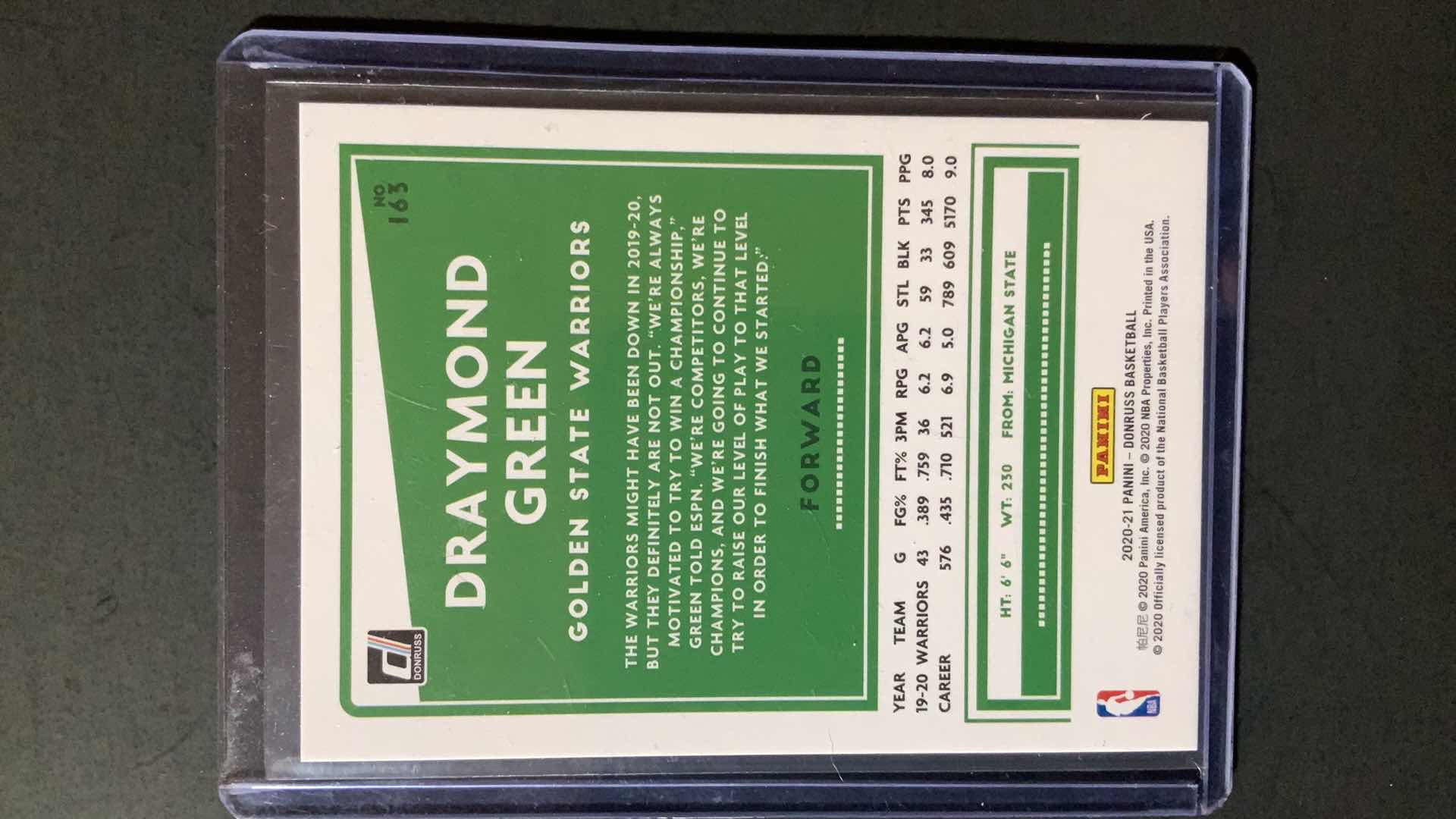 Photo 1 of 2020 PANINI DRAYMOND GREEN