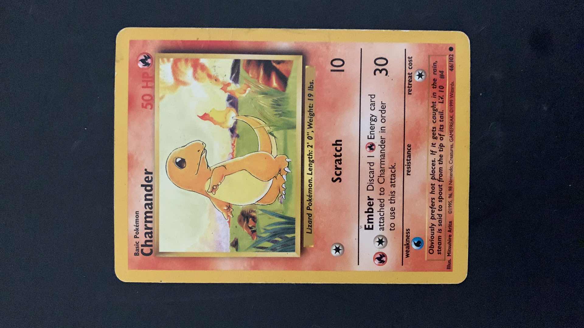 Photo 1 of 1995 CHARMANDER POKEMON CARD