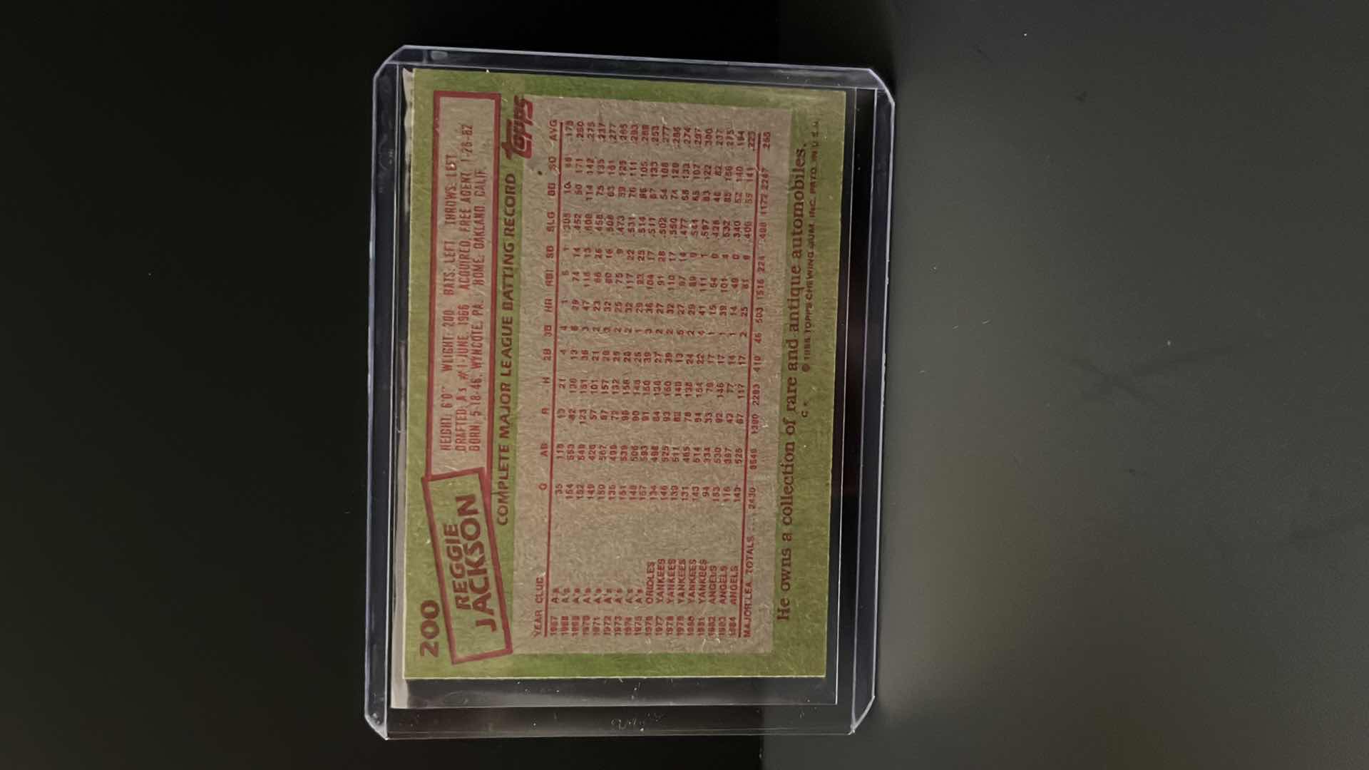 Photo 1 of 1985 TOPPS BASEBALL CARD REGGIE JACKSON ANGELS #200