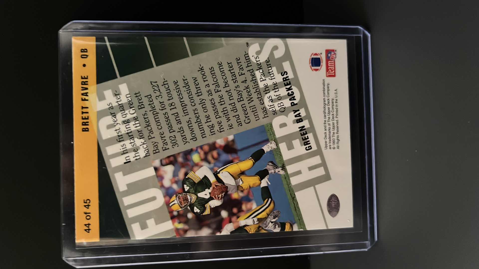 Photo 1 of 1993 UPPER DECK BRETT FAVRE ROOKIE CARD FUTURE HEROES  # 44 of 45