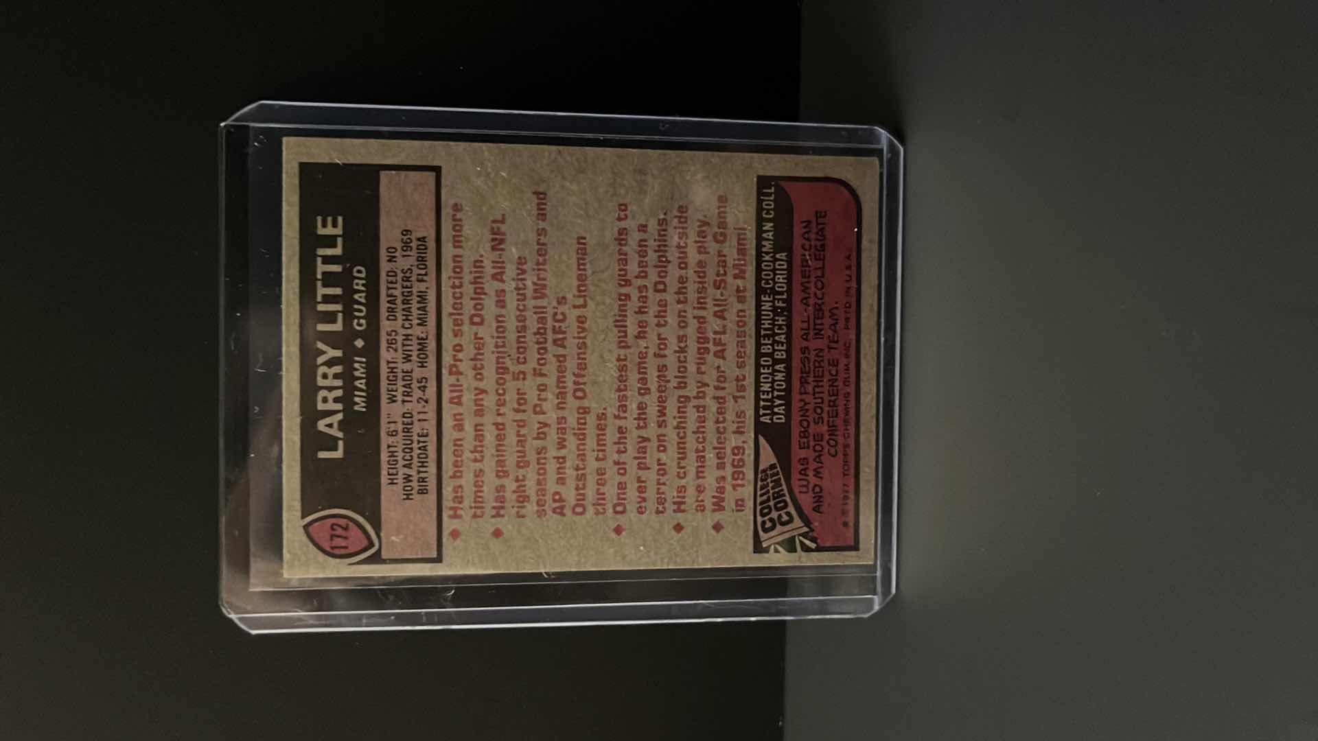 Photo 1 of 1977 TOPPS FOOTBALL CARD LARRY LITTLE DOLPHINS #172