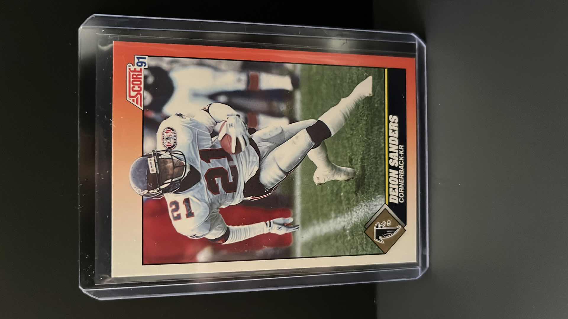 Photo 1 of 1991 SCORE FOOTBALL CARD DEION SANDERS FALCONS  #395