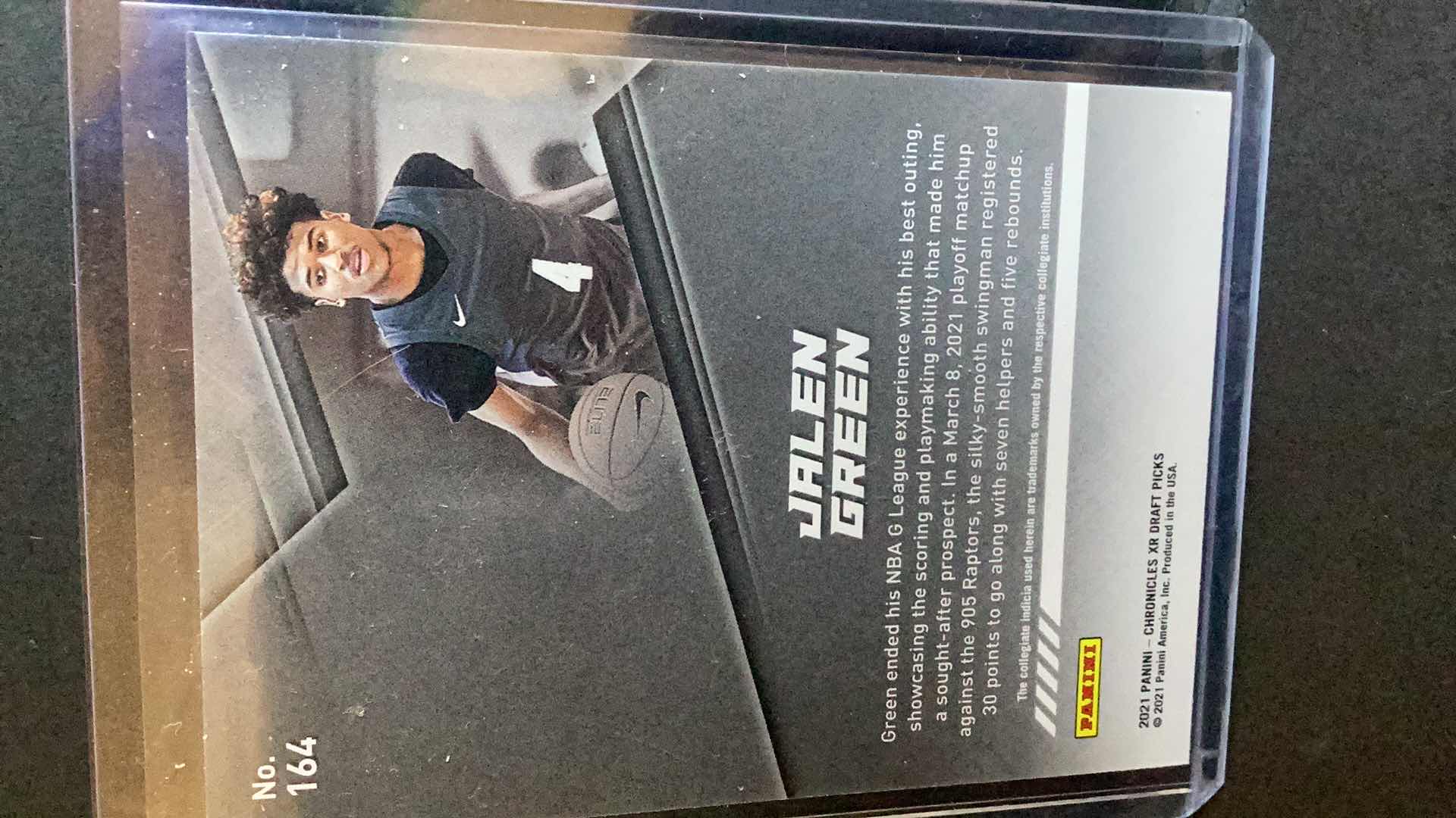 Photo 1 of 2021 CHRONICLES XR JALEN GREEN ROOKIE CARD #164