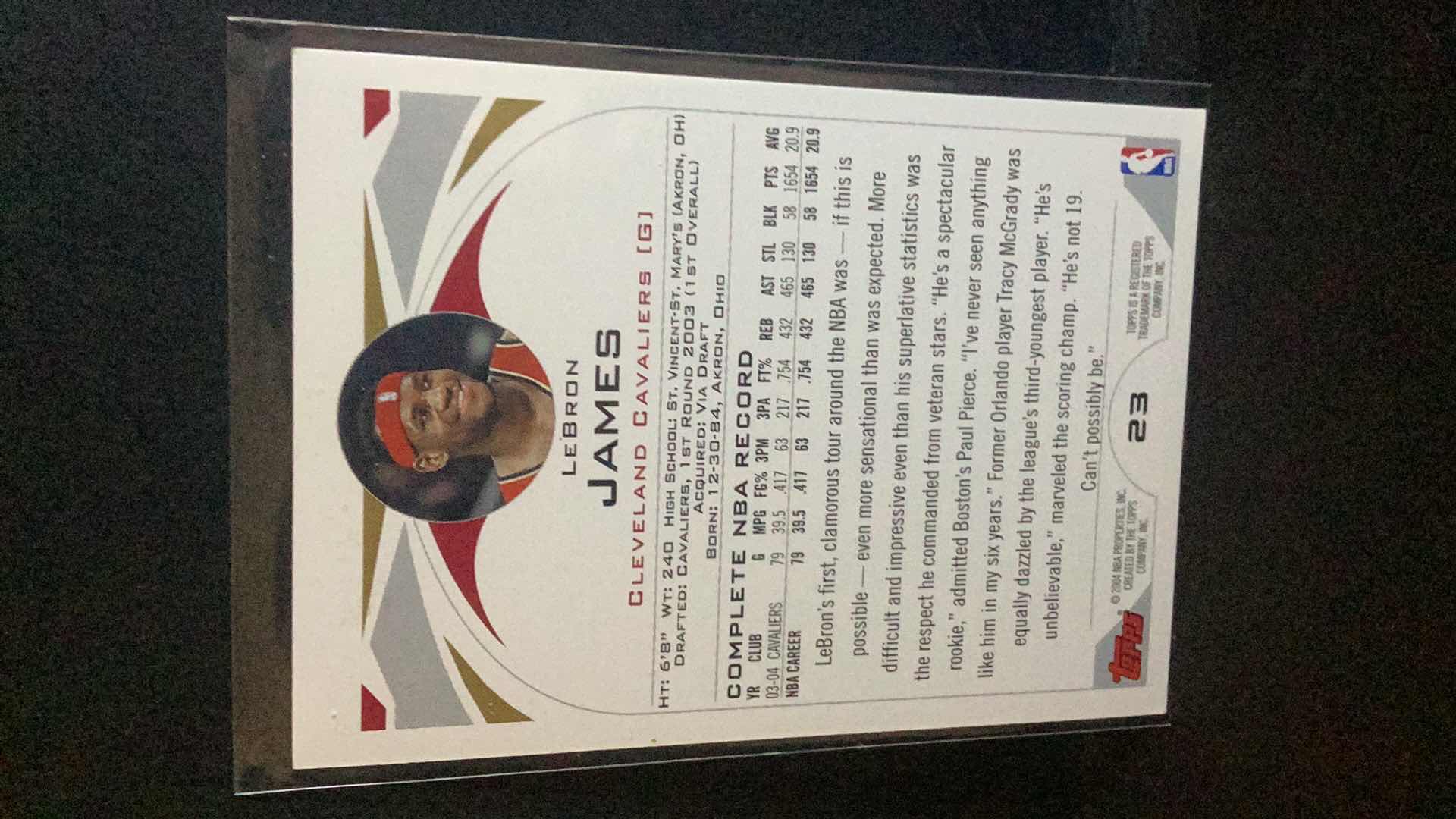 Photo 1 of 2004 LEBRON JAMES ROOKIE #23