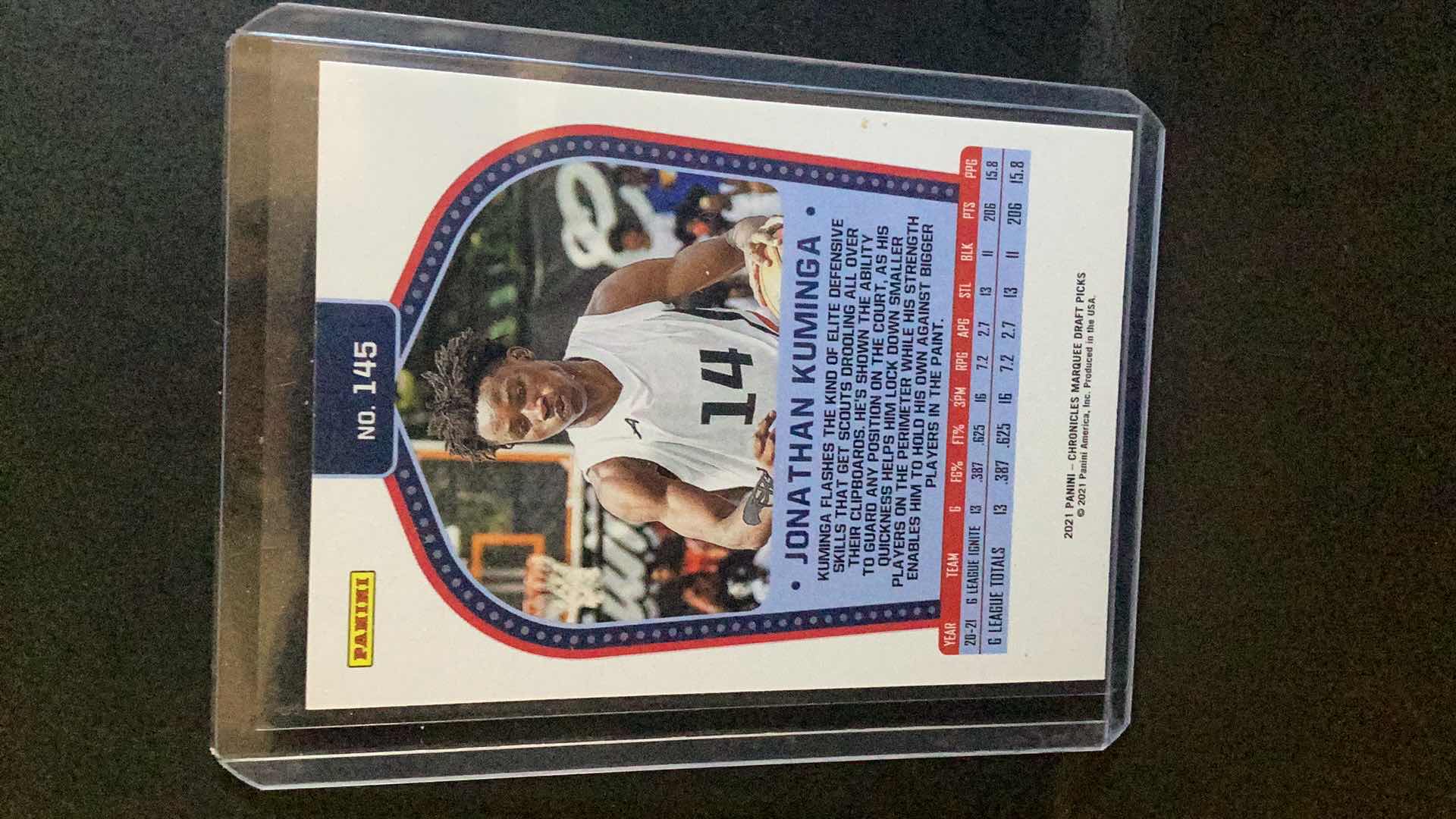 Photo 1 of 2021 JONATHAN KUMINGA ROOKIE CHRONICLES MARQUEE DRAFT PICKS #145