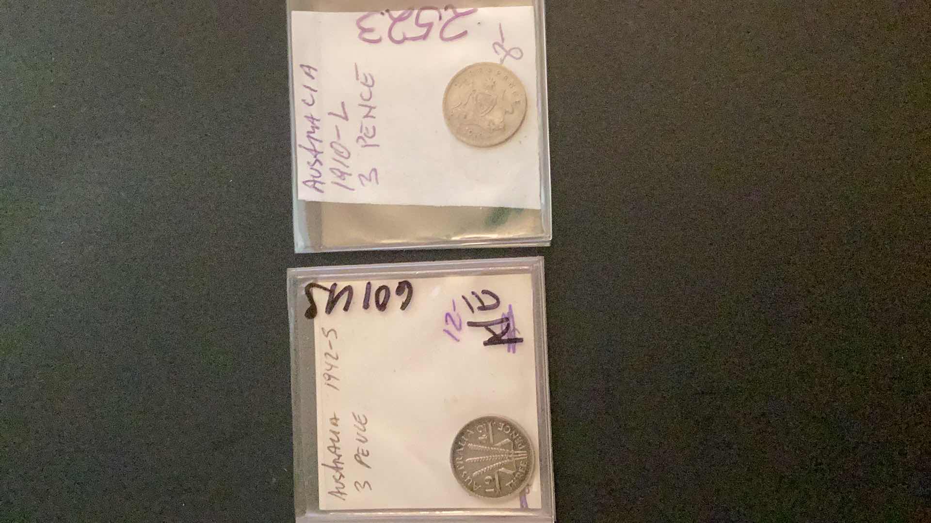 Photo 2 of 1910 AND 1942 AUSTRALIA PENCE COINS