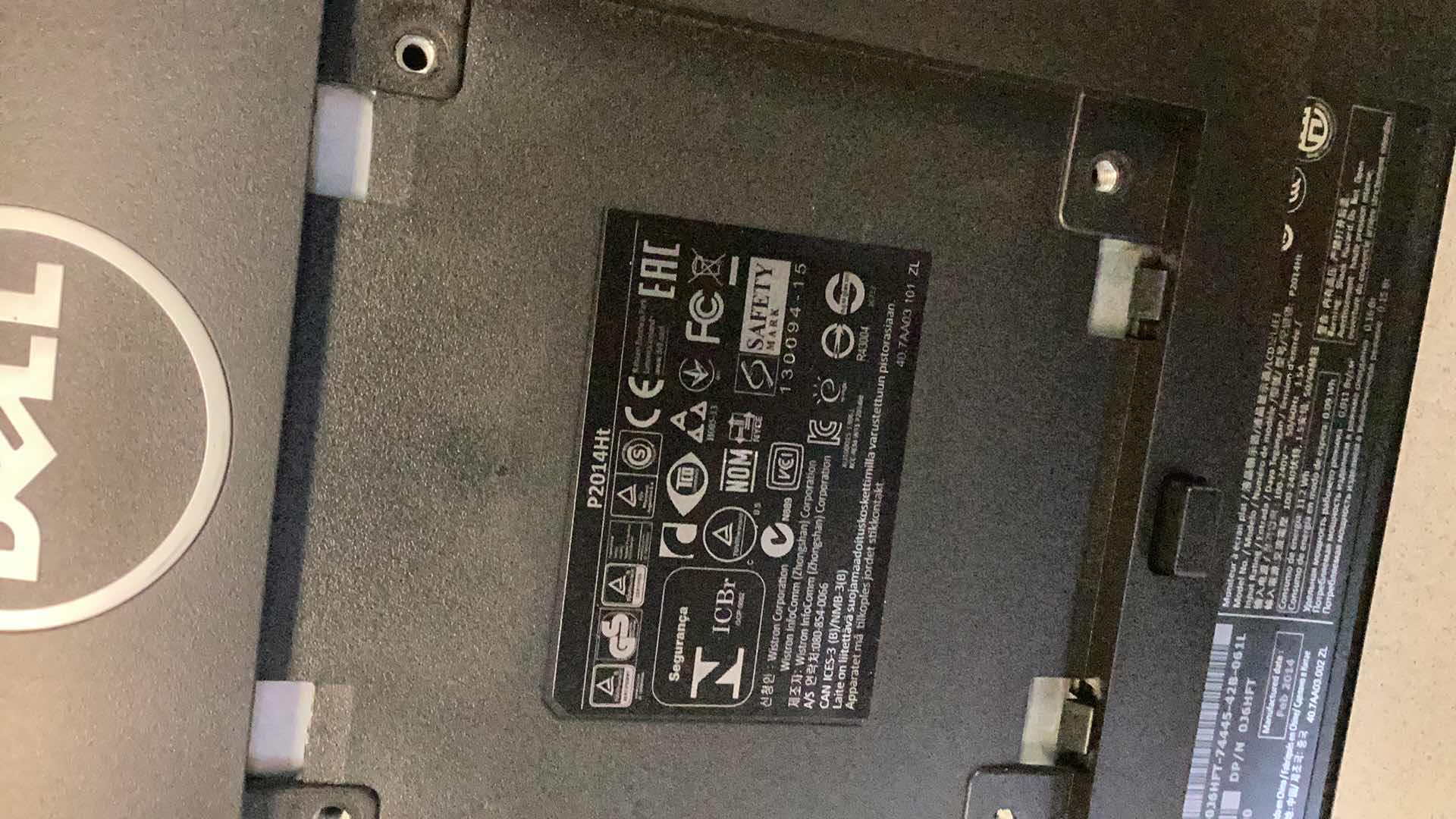 Photo 3 of DELL COMPUTER MONITOR NO STAND P2014HT