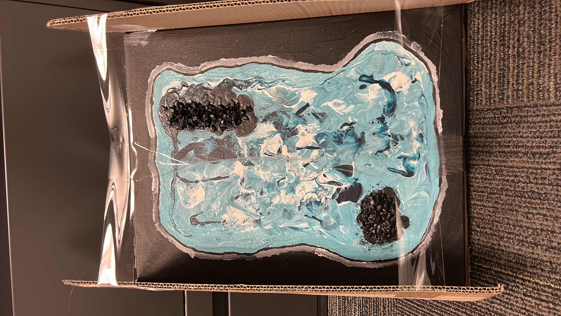 Photo 1 of 4 OIL ON CANVAS ABSTRACT ARTWORK UNFRAMED 20” x 16”