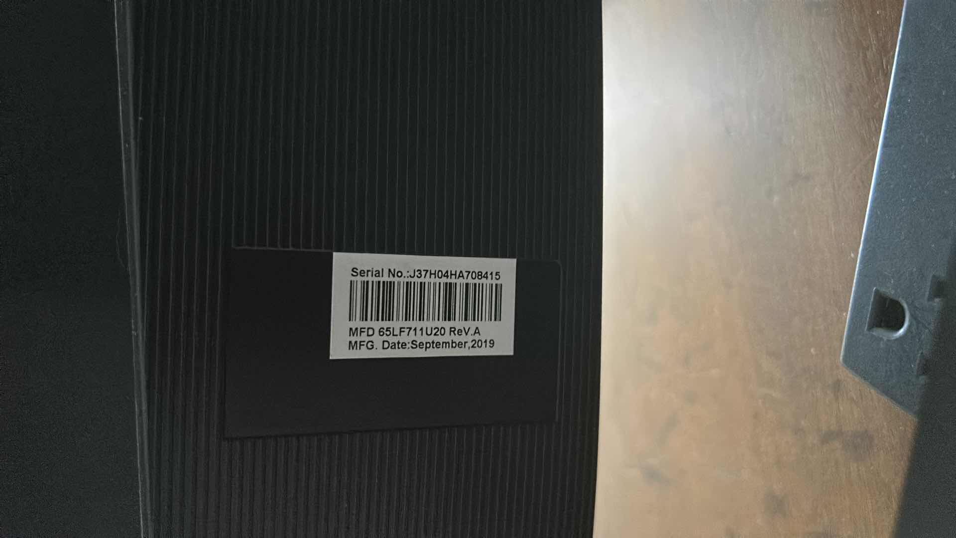 Photo 1 of TOSHIBA 65” TV (SOUNDBAR NOT INCLUDED)