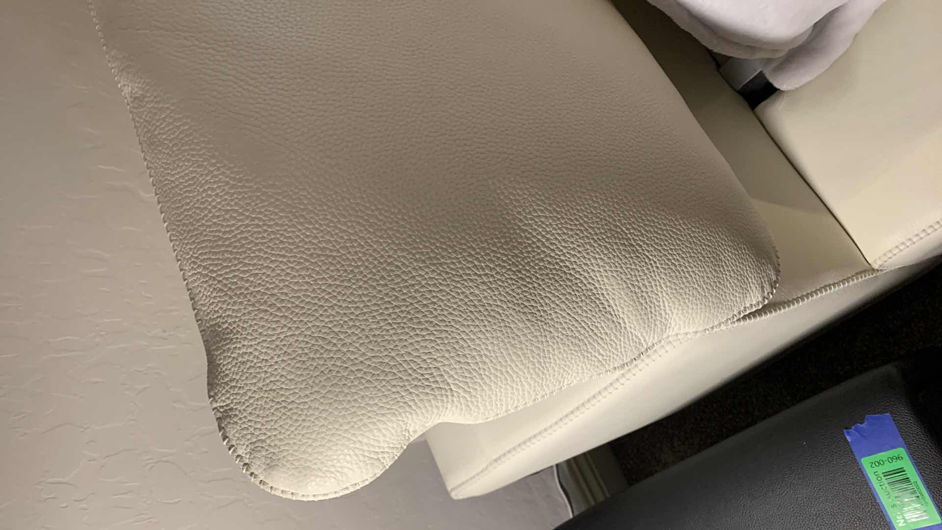 Photo 1 of ROCHE BOBOIS CREAM LEATHER PLATFORM BED WITH ADJUSTABLE HEADRESTS 93” x 103” H30.5” (FITS CAL KING MATTRESS)