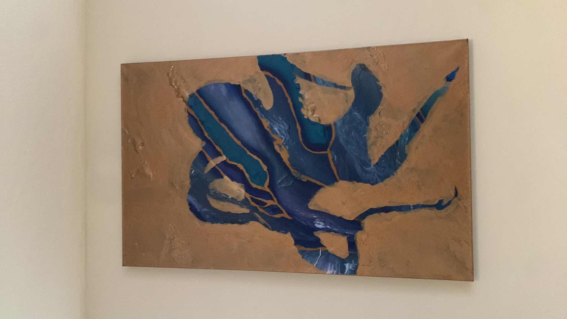 Photo 1 of CANVAS PAINTED "ABSTRACT" ARTWORK 30” x 48”