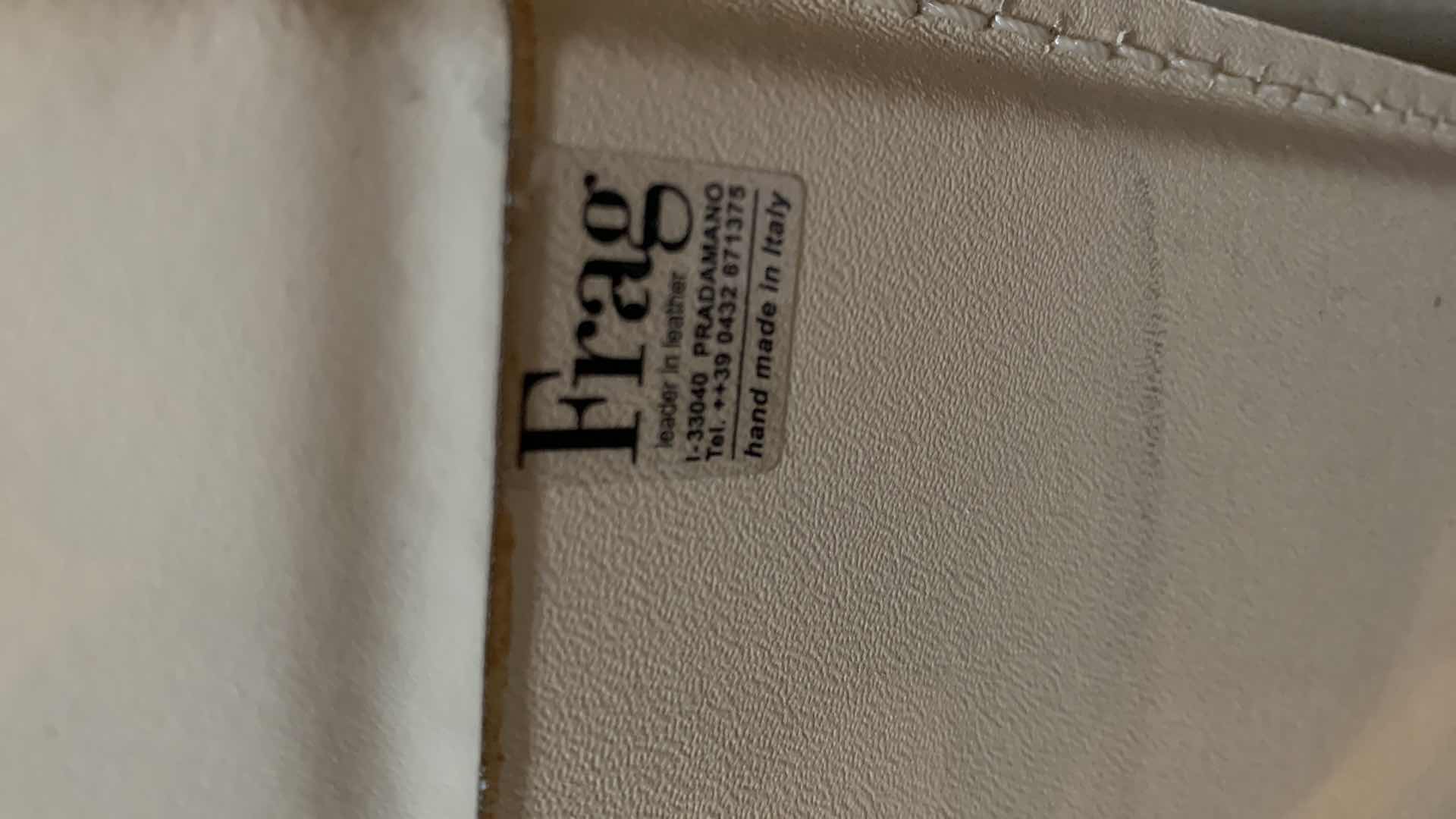 Photo 1 of FRAG ITALIAN LEATHER CREAM AND CHROME SWIVEL ADJUSTABLE OFFICE CHAIR ON WHEELS