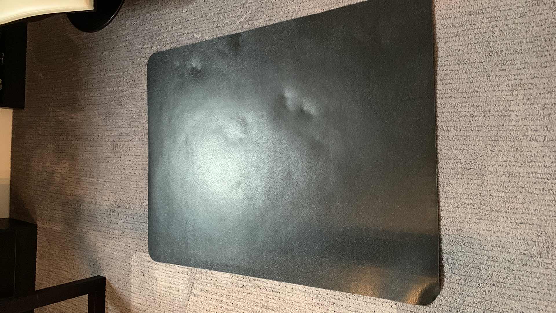 Photo 1 of DESIGNER BLACK MODERN TEMPERED GLASS W POLISHED CHROME DESK 63” x 28” (INCLUDES FLOOR PAD)