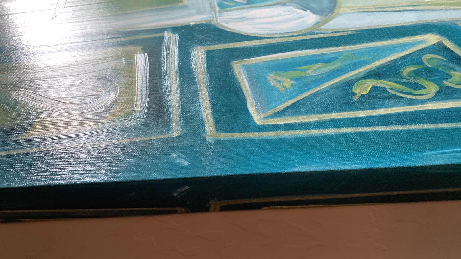 Photo 1 of PAINTED CANVAS "KITCHEN TABLE" ARTWORK 30” x 40”