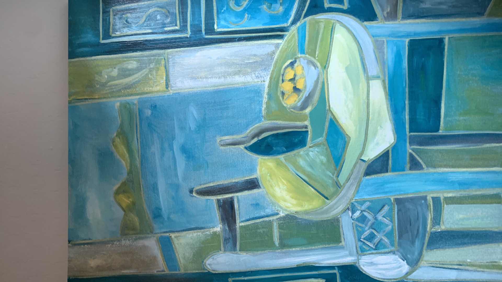 Photo 1 of PAINTED CANVAS "KITCHEN TABLE" ARTWORK 30” x 40”