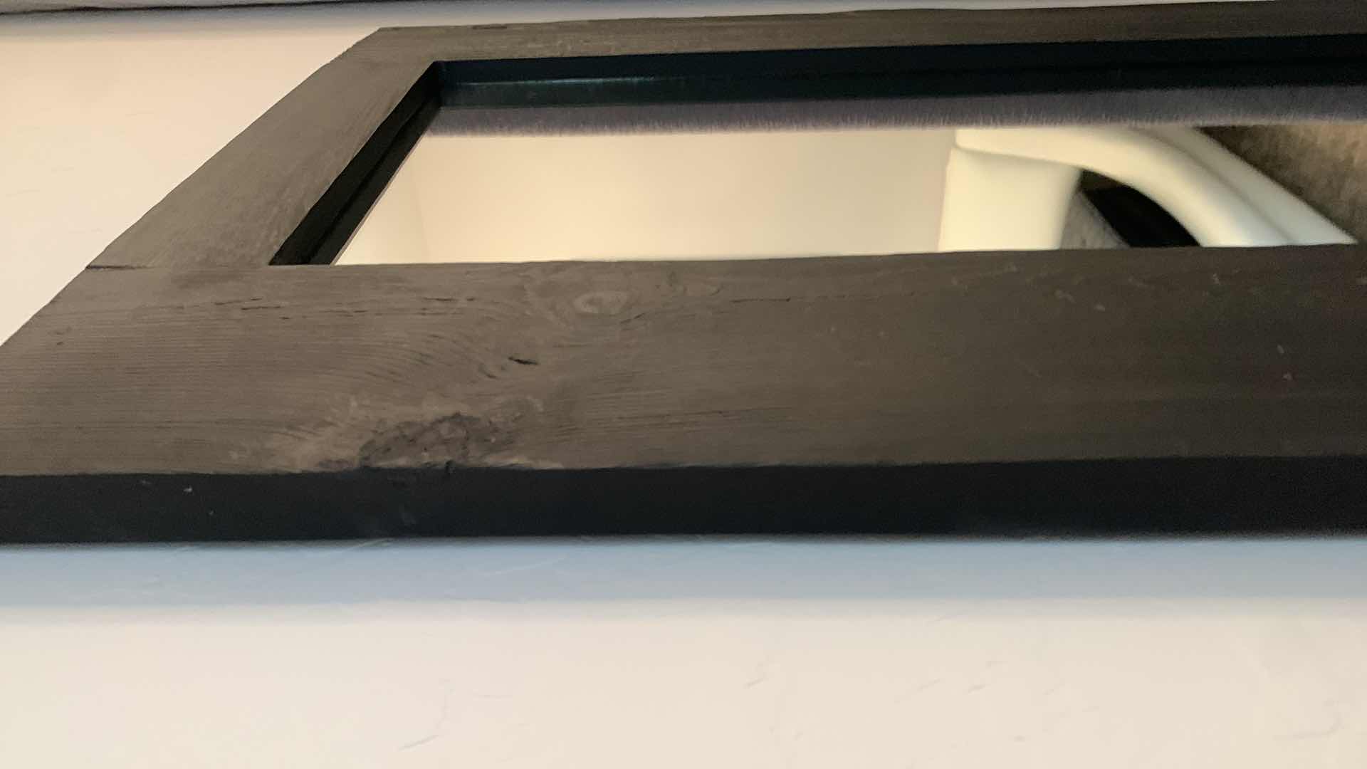 Photo 1 of BLACK WOOD GRAIN ACCENT WALL MIRROR, 20” x 48”